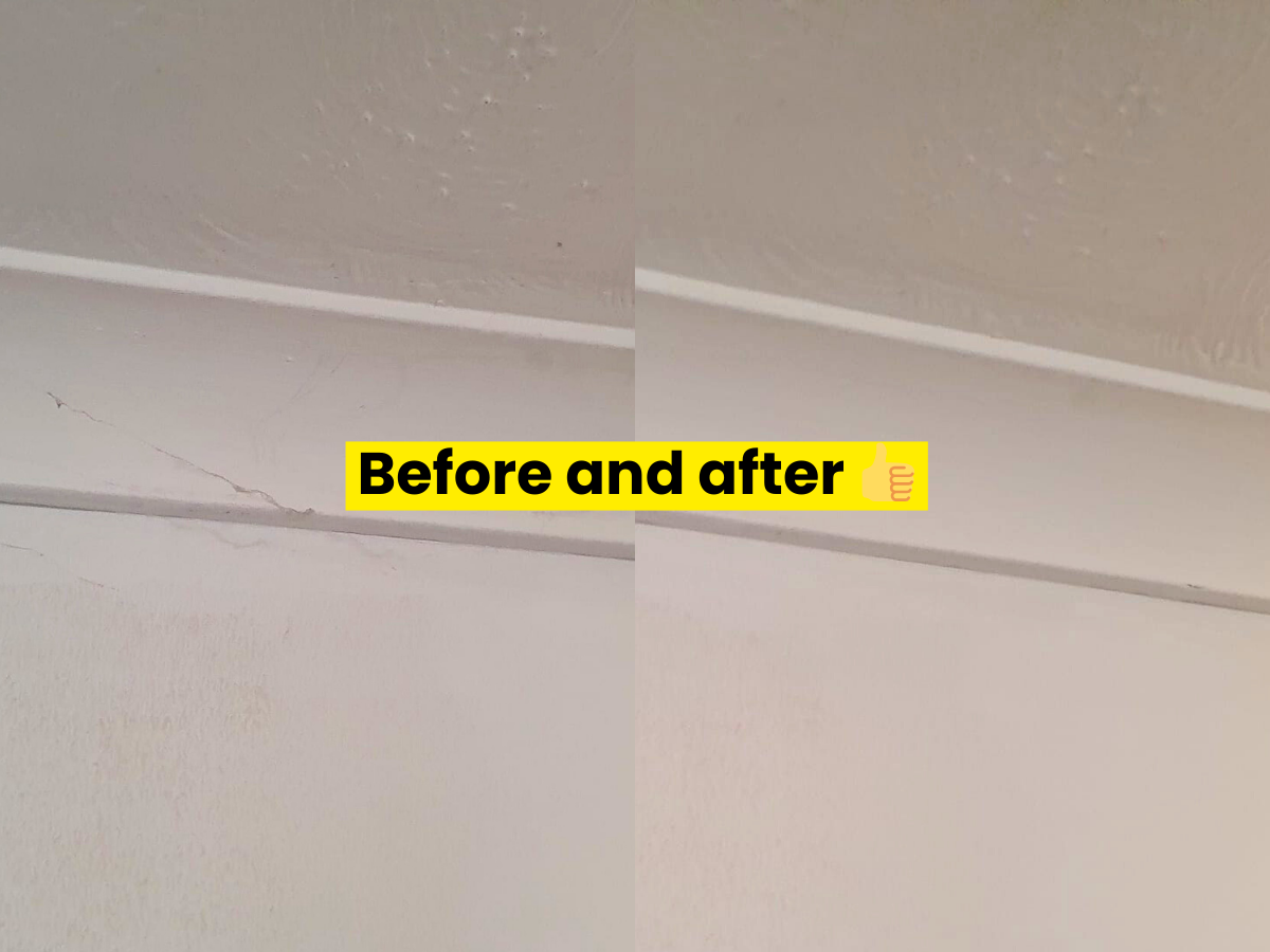 Before and after cobweb clean